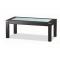 Table basse ch&ecirc;ne et verre tremp&eacute; d&eacute;poli JERRI