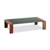 Table basse chocolat en ch&ecirc;ne et verre NEW CLARKSON