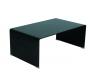 Table basse de salon rectangle ROXANE verre tremp&eacute;  noire