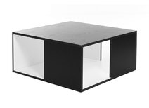 Table basse design blanche et noire CUBIK S