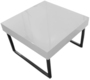 Table basse design blanche laqu&eacute;e carr&eacute;e Morgan