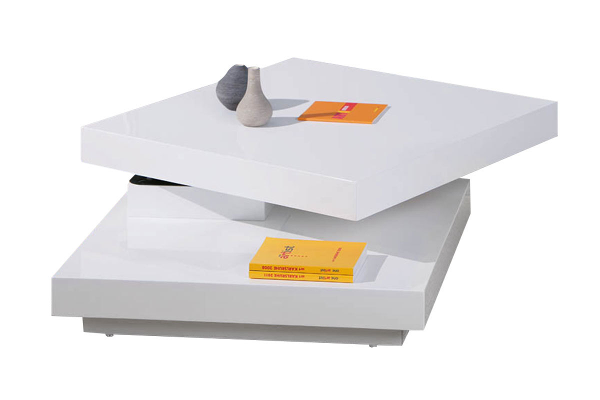 Table basse design laqu&eacute;e blanche DARIA