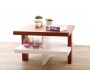 Table basse design laqu&eacute;e blanche et bois GLASGOW