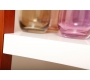 Table basse design laqu&eacute;e blanche et bois GLASGOW