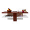 Table basse design laqu&eacute;e blanche et bois WILLOW