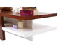 Table basse design laqu&eacute;e blanche et bois WILLOW