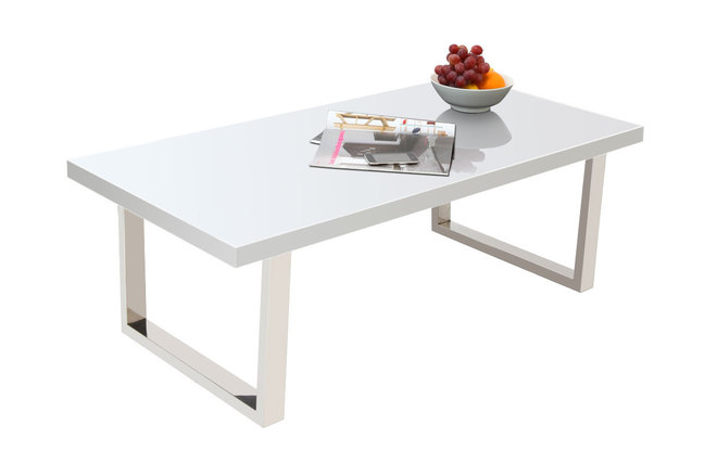 Table basse design laqu&eacute;e blanche HALIFAX
