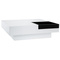 Table basse design laqu&eacute;e blanche plateau amovible TEENA