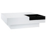 Table basse design laqu&eacute;e blanche plateau amovible TEENA