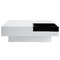 Table basse design laqu&eacute;e blanche plateau amovible TEENA