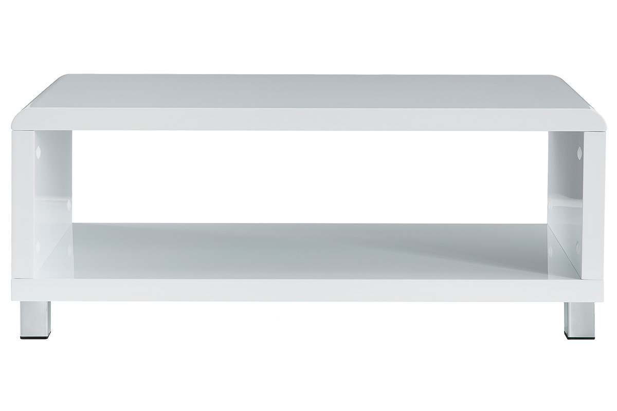 Table basse blanc laqu&eacute; design ROXY