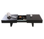 Table basse design laqu&eacute;e noire plateaux ouvrants GISSY