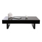 Table basse design laqu&eacute;e noire plateaux ouvrants GISSY