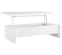 Table basse design r&eacute;glable blanche avec rangement LOLA