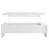 Table basse design r&eacute;glable blanche avec rangement LOLA
