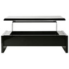 Table basse design r&eacute;glable noire avec rangement LOLA