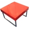Table basse design rouge laqu&eacute;e carr&eacute;e Morgan