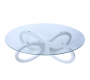 Table basse design verre blanche BUTTERFLY