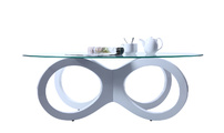 Table basse design verre blanche BUTTERFLY