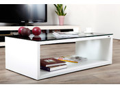 Table basse design verre blanche et noire SYMBIOSIS