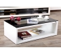 Table basse design verre blanche et noire SYMBIOSIS