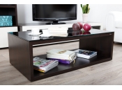 Table basse design verre chocolat et noire SYMBIOSIS