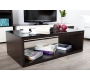 Table basse design verre chocolat et noire SYMBIOSIS