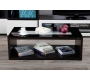 Table basse design verre chocolat et noire SYMBIOSIS