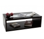 Table basse design verre chocolat et noire SYMBIOSIS