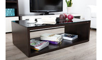 Table basse design verre chocolat et noire SYMBIOSIS