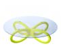 Table basse design verre vert anis BUTTERFLY