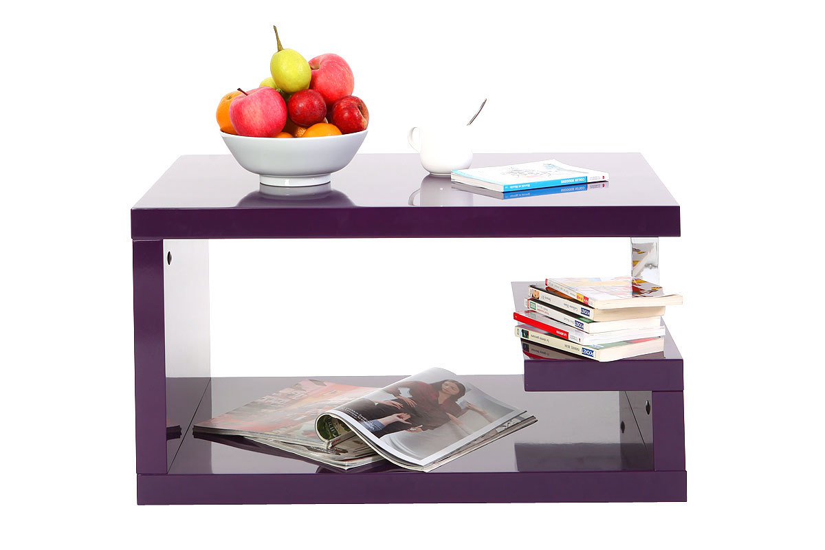 Table basse violet laqu&eacute; REX