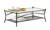 Table basse en verre et acier rectangulaire Florence
