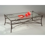Table basse en verre et acier rectangulaire Florence