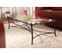 Table basse en verre et acier rectangulaire Florence