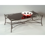 Table basse en verre noir et acier Florence