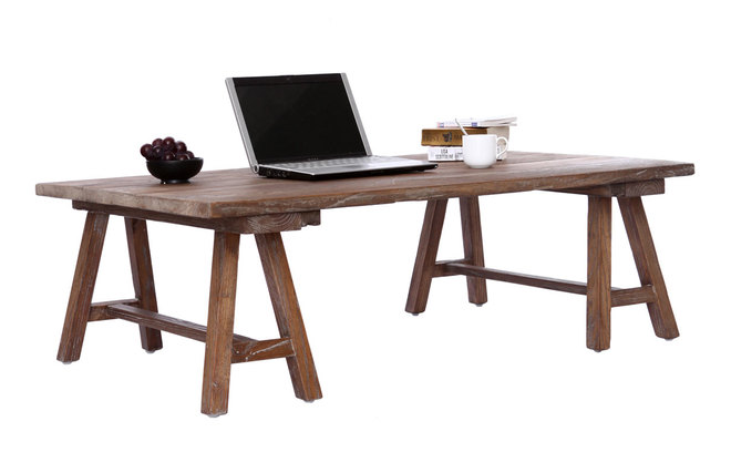 Table basse industrielle bois ANTIQUA