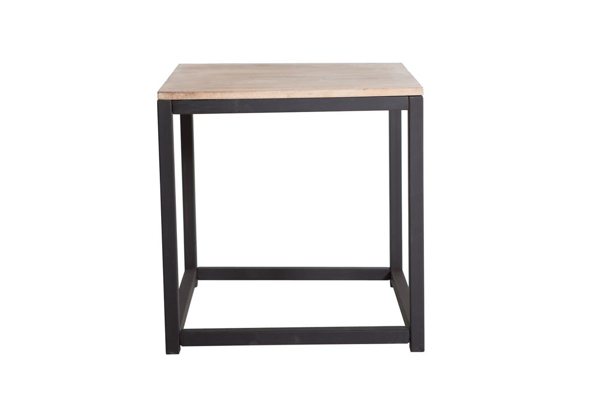 SOLDES Table basse industrielle bois m&eacute;tal FACTORY