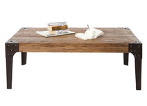 Table basse industrielle m&eacute;tal et bois MADISON