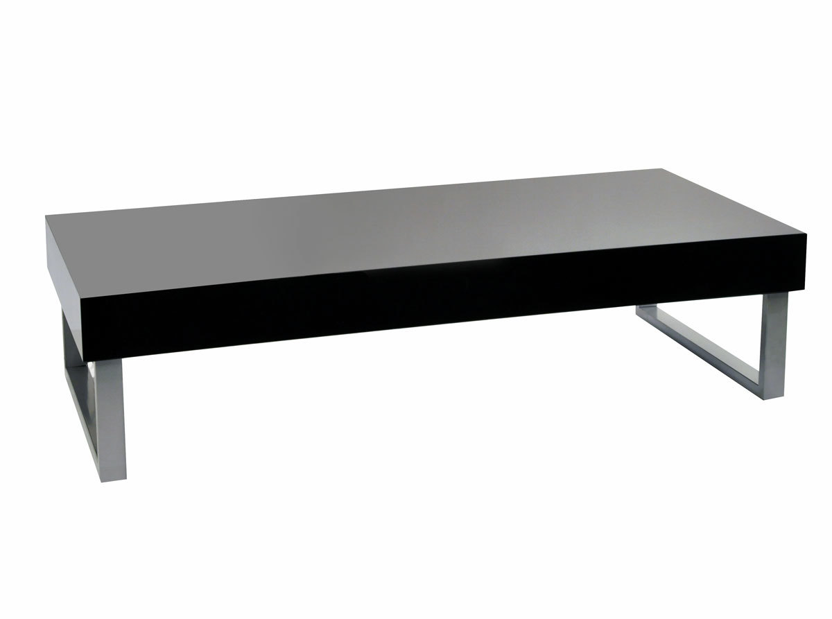 Table basse laqu&eacute;e noir moderne Morgan