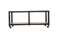Table basse / meuble TV bois massif et m&eacute;tal industriel ATELIER ROLL
