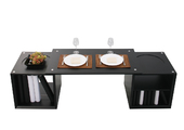 Table basse noire 2 &eacute;tag&egrave;res 