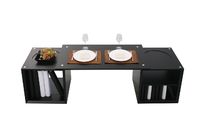 Table basse noire 2 &eacute;tag&egrave;res 
