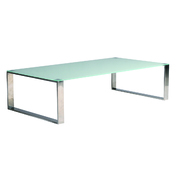 Table basse rectangulaire moderne en inox INOLA - verre tremp&eacute;  image pub1