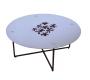 Table basse ronde blanche moderne Flower