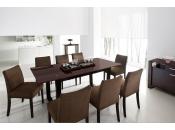 Table  - Chene coloris wenge - LAYTON - Plateau Verre Brun