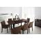 Table  - Chene coloris wenge - LAYTON - Plateau Verre Brun