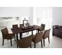 Table  - Chene coloris wenge - LAYTON - Plateau Verre Brun