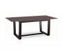 Table  - Chene coloris wenge - LAYTON - Plateau Verre Brun