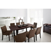Table  - Chene coloris wenge - LAYTON - Plateau Verre Brun